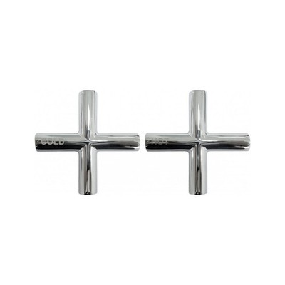 Shaw & Mason Chrome Cross Style Handles - Pair