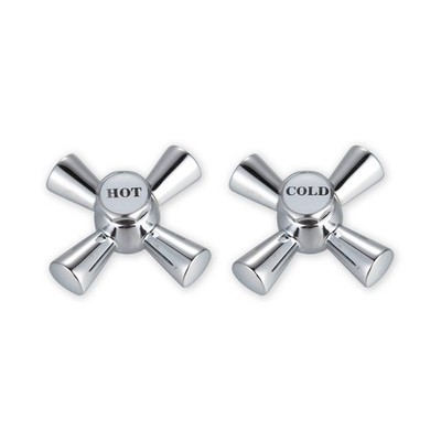 Shaw & Mason Chrome Easy Clean Cross Handles - Pair