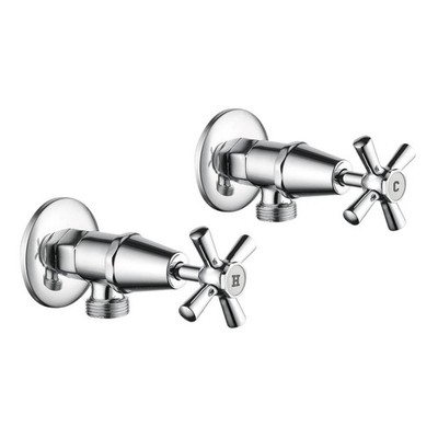 Estilo Chrome Jumper Valve Cross Handle Washing Machine Set