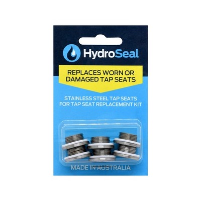 HydroSeal Stainless Steel Replacement Tap Seats And Washers - 6 pieces