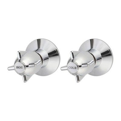 Shaw & Mason Chrome Zinc Die Cast Handle Wall Top Assembly - Pair