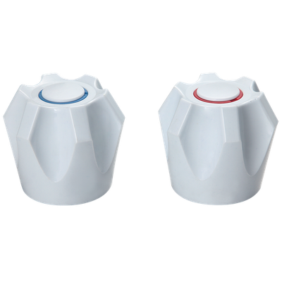 Shaw & Mason White PVC Six Point Style Handles - Pair