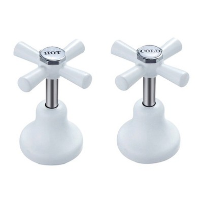 Shaw & Mason White Easy Clean Basin Top Assembly - Pair
