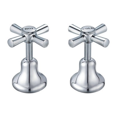 Shaw & Mason Chrome 1/2 Turn Easy Clean Basin Top Assembly - Pair
