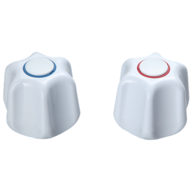 Shaw & Mason White PVC Star Style Handles - Pair