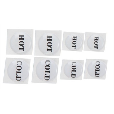 Kinetic White Hot And Cold Tap Indicator Adhesives - 4 pieces Car Lighting