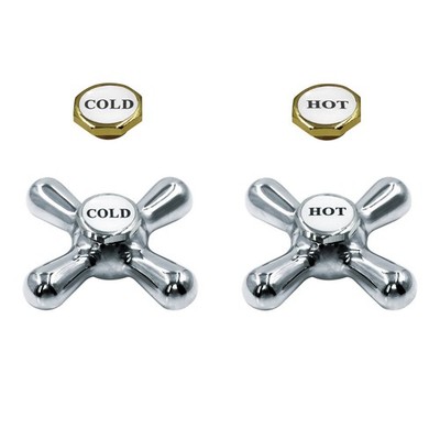 Shaw & Mason Chrome Federation Cross Handle - Pair
