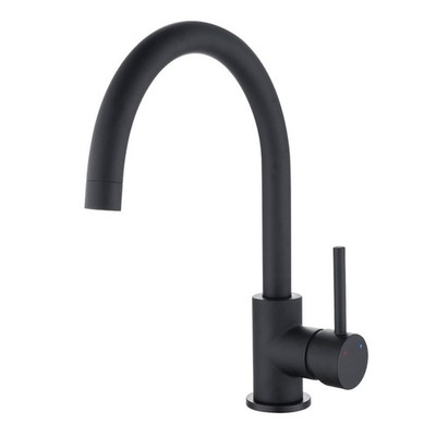 Estilo 35mm Matte Black Side Lever Gooseneck Sink Mixer Workshop Tool