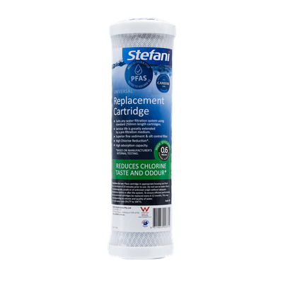 Stefani 250mm 0.6 Micron Extra Long Life Universal Carbon Block Cartridge