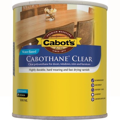 Cabot's 500ml Satin Water Based Cabothane Clear Polyurethane Workshop Tool