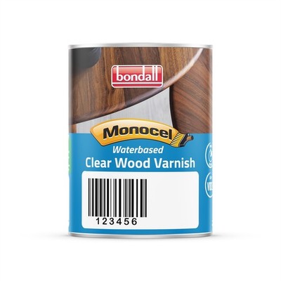 Bondall 250ml Monocel Satin Waterbased Clear Wood Varnish Workshop Tool