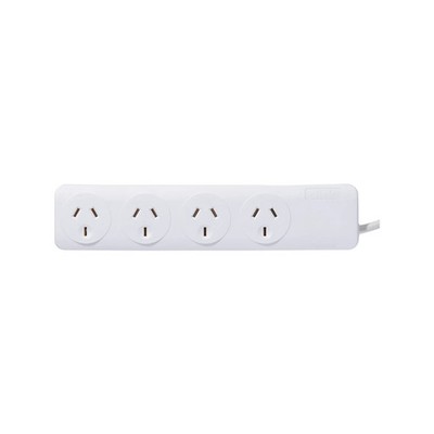 Click White 0.9m 4 Outlet Powerboard 2 pcs