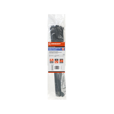 Crescent 610 x 9mm Heavy Duty Cable Ties - 25 pieces Car Wiring Adapter