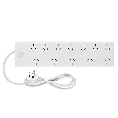 Arlec 12 Outlet Power Board with Surge Protection Car Wiring Adapter