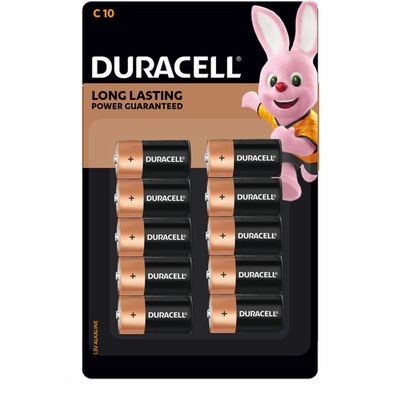 Duracell Coppertop C Batteries - 10 pieces