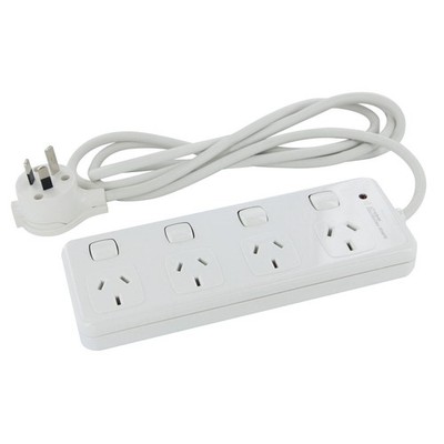 HPM 10 Amp 4 Outlet Surge Protected Powerboard Workshop Tool