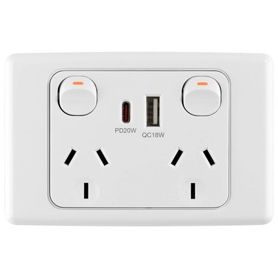 DETA 6000 Double Power Point With USB A+C PD20W Fast Charging Car Charger