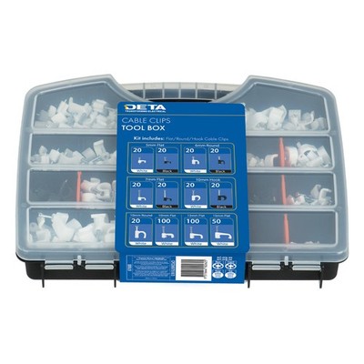 DETA Cable Clip Tool Box - 430 Pack(1) Car Wiring Adapter Workshop Tool