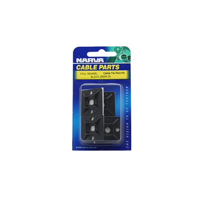 Narva 28 x 28mm Black UV Weather Resistant Cable Tie Mount - 5 pieces Car Wiring