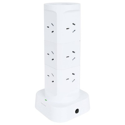 Click 12 Outlet Powerboard Tower Workshop Tool