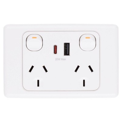 DETA 6000 Double Power Point With USB A+C Car Charger Workshop Tool