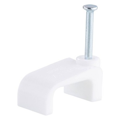 DETA 15mm White Flat Cable Clips - 100 Pack Car Wiring