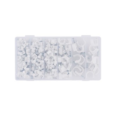 CLICK 180 Piece Cable Management Nail Clip Set Car Wiring Adapter