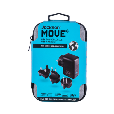 Jackson Move Worldwide 60W USB Adaptor + Carry Case Car Wiring Adapter
