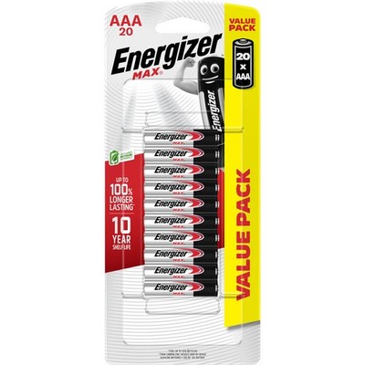 Energizer Max AAA Batteries - 20 pieces