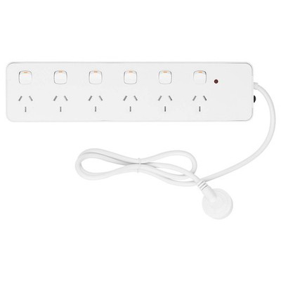Click 6 Outlet Individually Switched Surge Powerboard with Child Safety Shutters