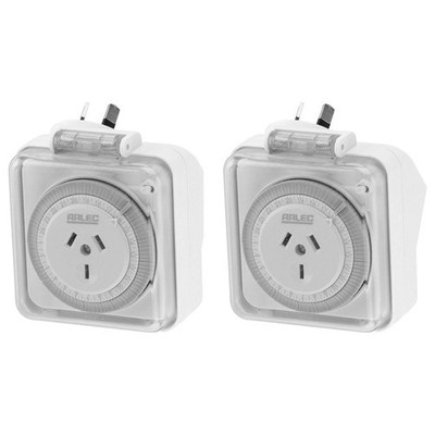 Arlec 24 Hour Weatherproof Timer - Twin Pack