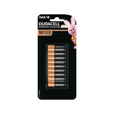 Duracell Everyday Alkaline AAA Batteries - 18 pieces