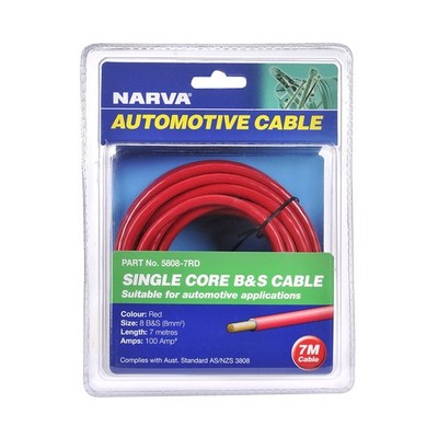 Narva 100A 8B&S Red Single Core Battery & Starter Cable - 7m Car Wiring Adapter