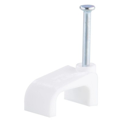 DETA 13mm White Flat Cable Clips - 100 pieces Car Wiring Adapter