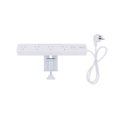 Click 4 Outlet Power Board with Desk Mounting Clamp