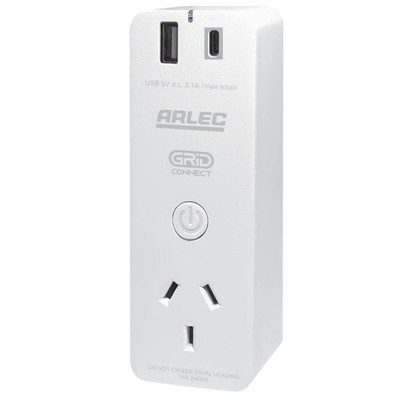 Arlec Grid Connect Smart Plug In Socket With USB Car Charger Workshop Tool