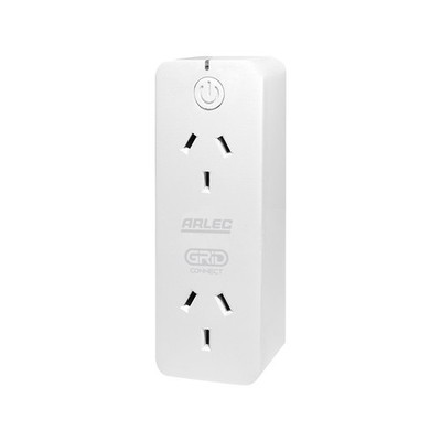 Arlec Grid Connect Smart Plug In Twin Socket With Energy Meter And Surge Protect
