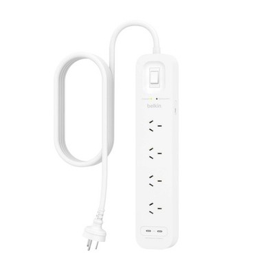 Belkin 4-Outlet Surge Protector With Dual USB-C 30W Car Charger