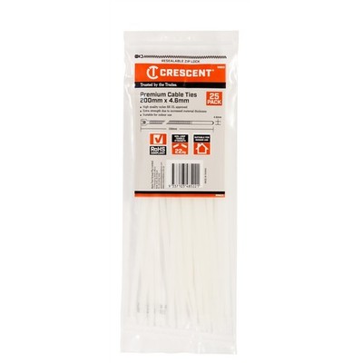 Crescent 200 x 4.6mm Natural Cable Ties 2 pcs Car Wiring Adapter