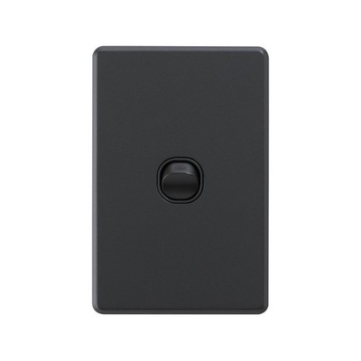 DETA Black Matte S-line Single Vertical Wall Switch