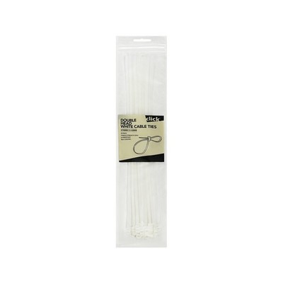 Click 370mm White Double Headed Cable Tie - 25 pieces Car Wiring Adapter