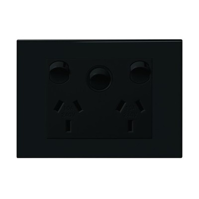 HPM VIVO Double Powerpoint With Extra Switch - Grey