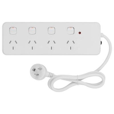 Click 4 Outlet Individually Switched Surge Powerboard with Child Safety Shutters