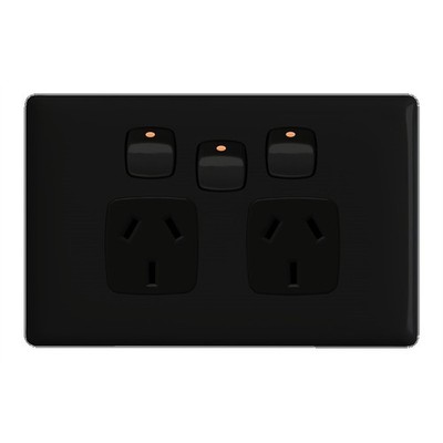 HPM LINEA Horizontal Double Powerpoint With Extra Switch