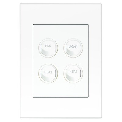 HPM VIVO 4 Gang Fan / Light / Heat Switch
