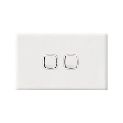 HPM Excel 2 Gang Horizontal Wall Switch