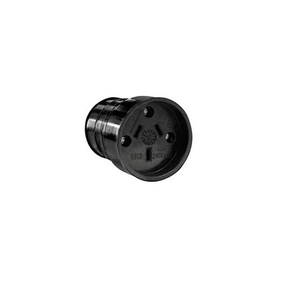 HPM 10A Black Rewirable Rubber Socket Workshop Tool
