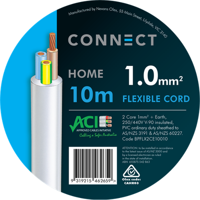 Cable Elec Flex 3core Connect 1mmx10m Bpflx2ce10010 Car Wiring Adapter