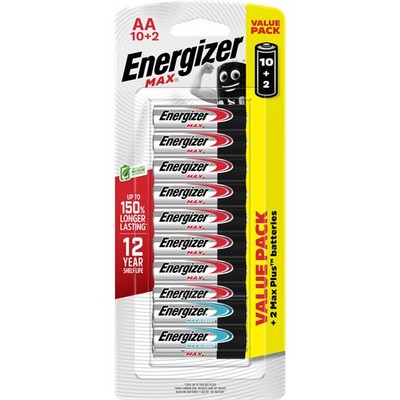 Energizer Max AA Alkaline Batteries - 10 + 2 pieces
