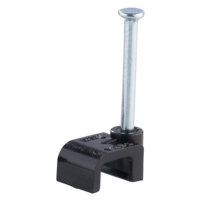 DETA 7mm Black Flat Cable Clips - Black 4 pcs